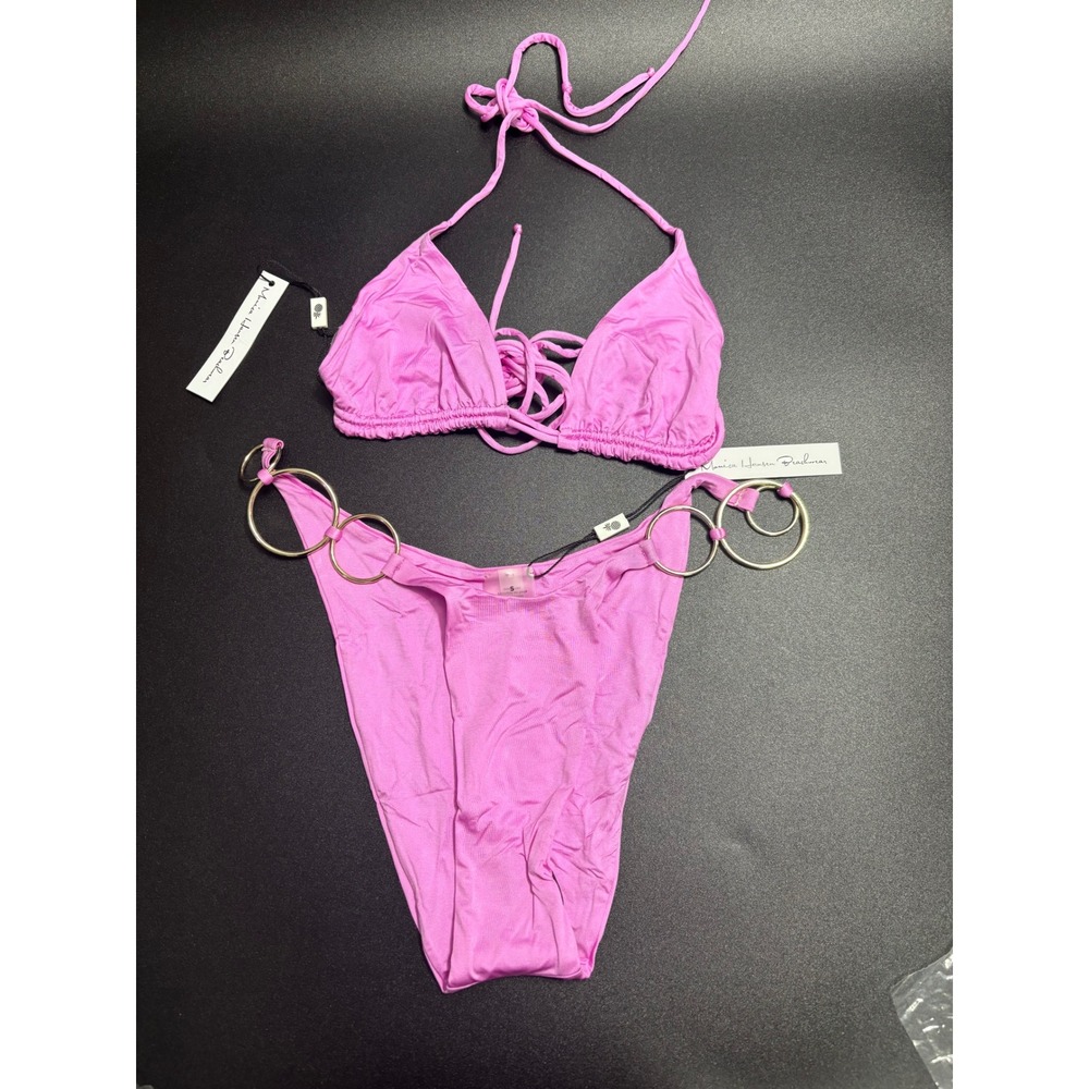 Monica Hansen Beachwear NWT Bikini Set Top/Bottom Orchid Pink Size Small - Picture 1 of 4